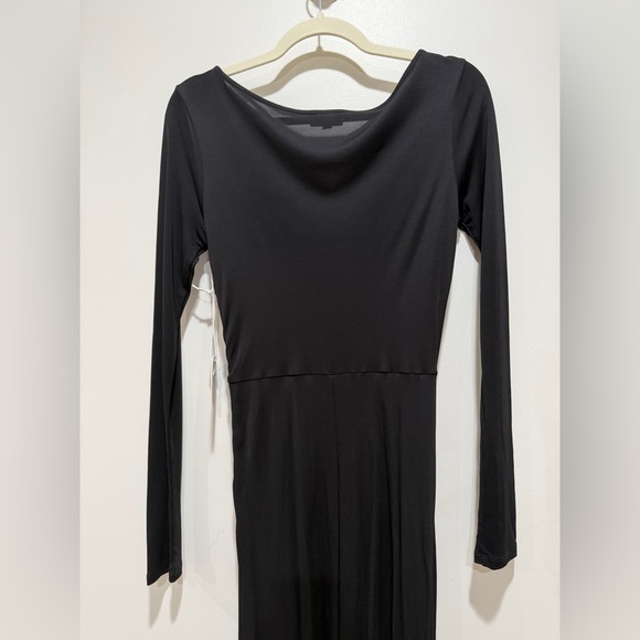 NEW STAUD Gres Dress, boat neck midi ruched waterfall heavy draped, Black Medium - Picture 12 of 13
